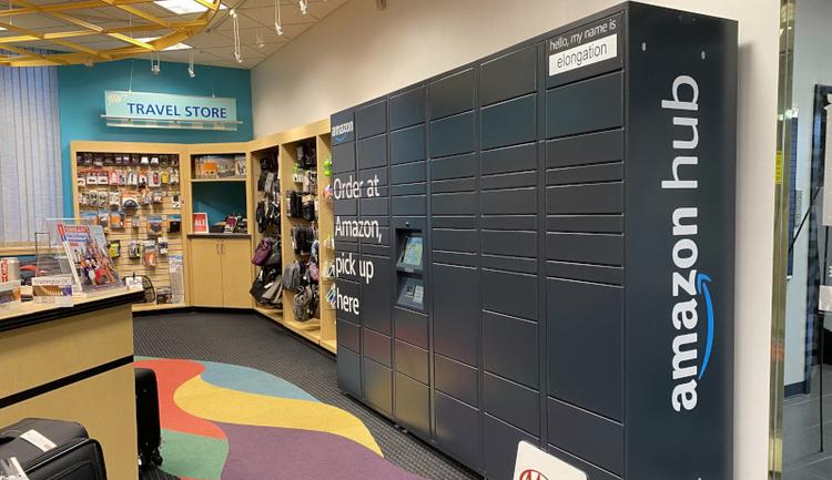 Amazon Hub Locker inside a Store